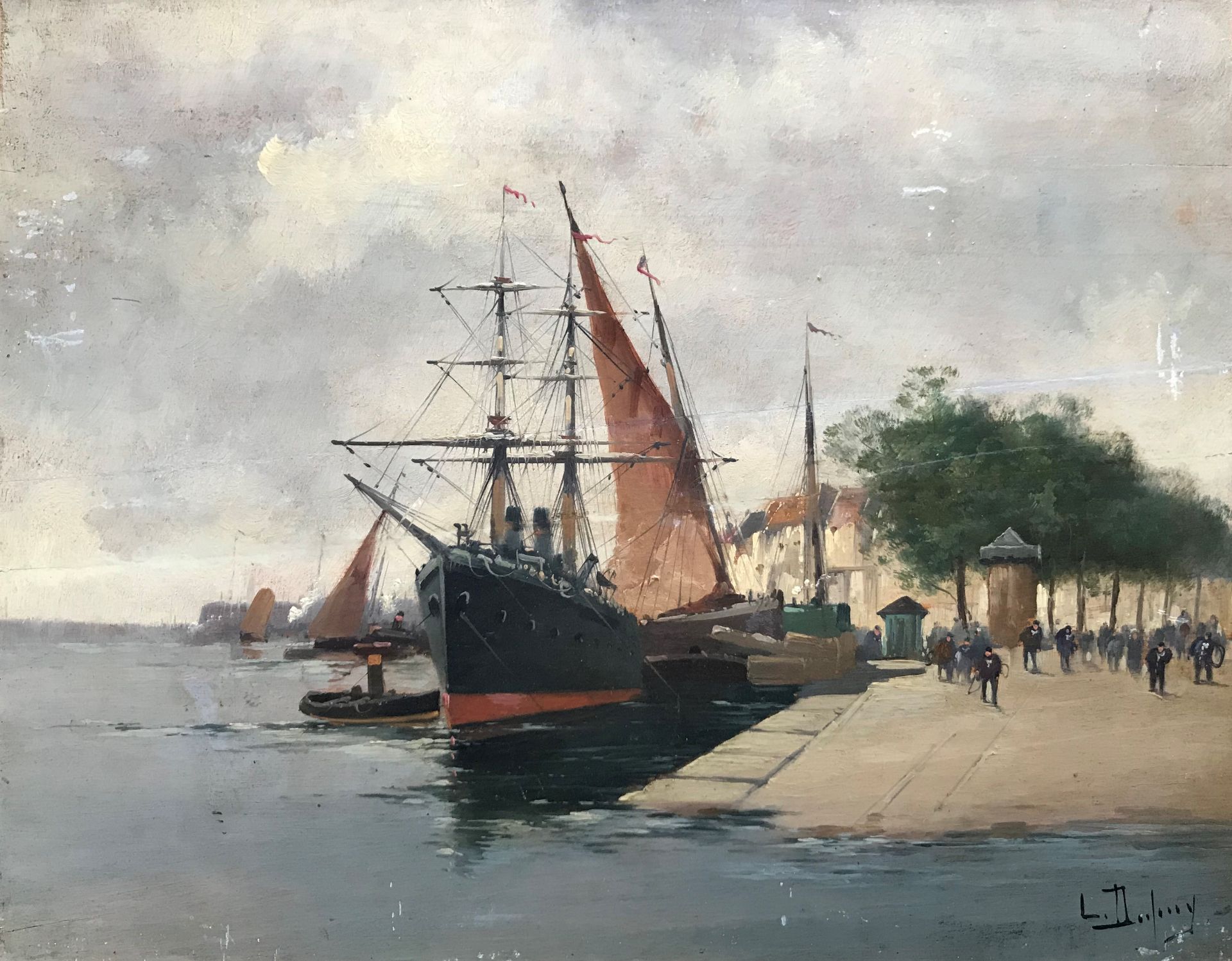 Eugène GALIEN-LALOUE (1854-1941) - sous le pseudonyme de L.DUPUY - Bateau à quai [...]