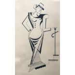 Alexander ARCHIPENKO (1887-1964), Attribué à - Femme cubiste - Dessin à la plume [...]