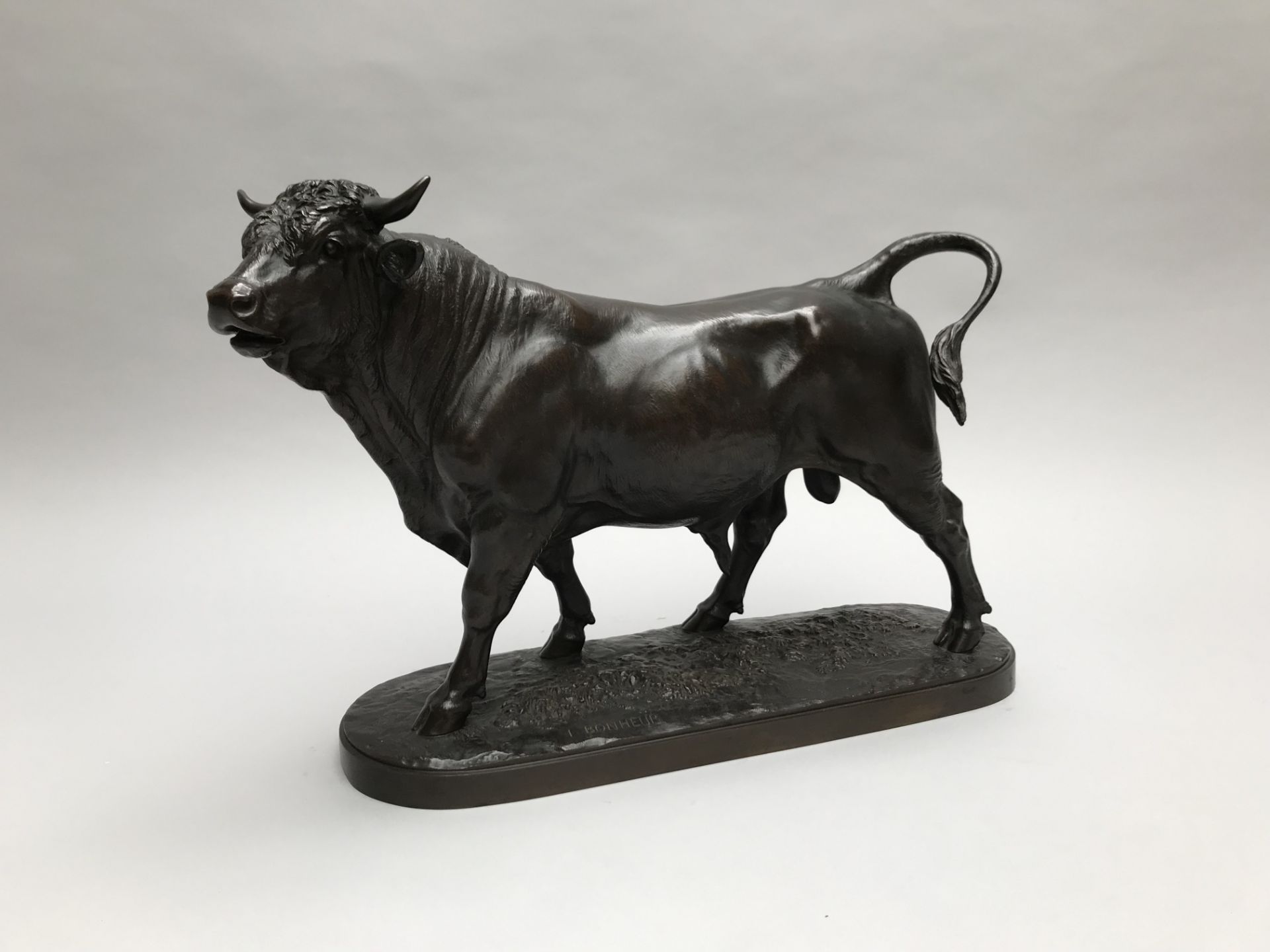 Isidore Jules BONHEUR (1827-1901) - Taureau debout - Bronze à patine brune , [...]