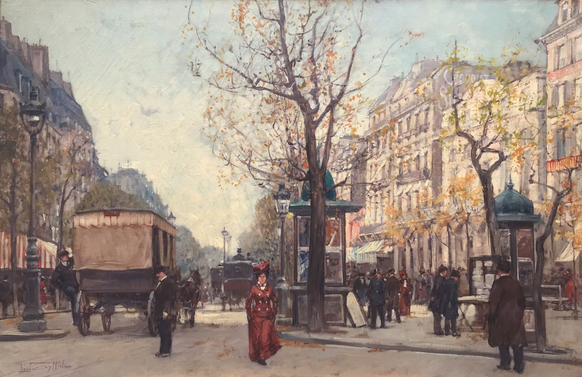 Léon ZEYTLINE (1885-1962) - Le boulevard de Bonne-Nouvelle au théâtre du Gymnase [...]