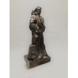 AUGUSTE RODIN (1840-1917), D'APRES - Balzac en Dominicain - Épreuve en bronze à [...]