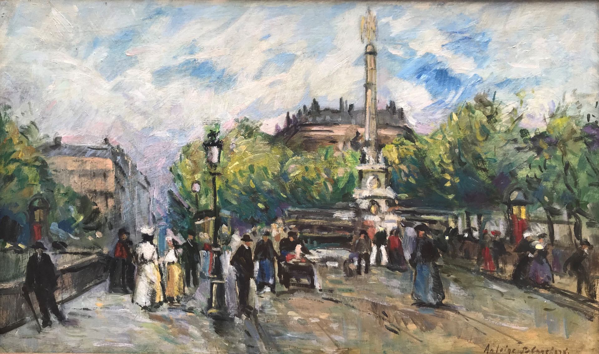 Antoine BLANCHARD (1910-1988) - Place animée, Paris - Huile sur toile, signée en [...]