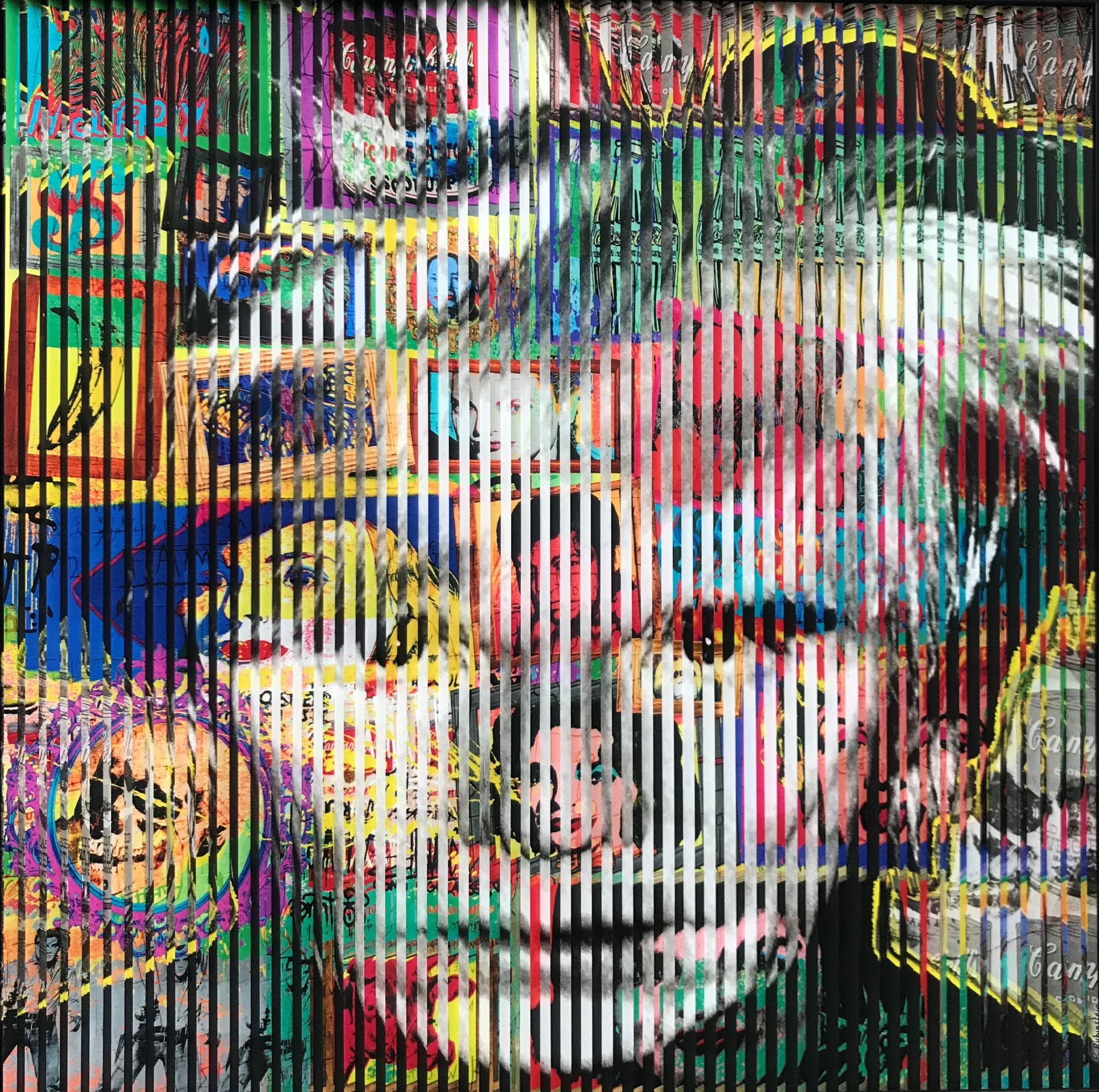 Patrick RUBINSTEIN (Né en 1960) - Andy Warhol - Assemblage de lamelles de papier [...]