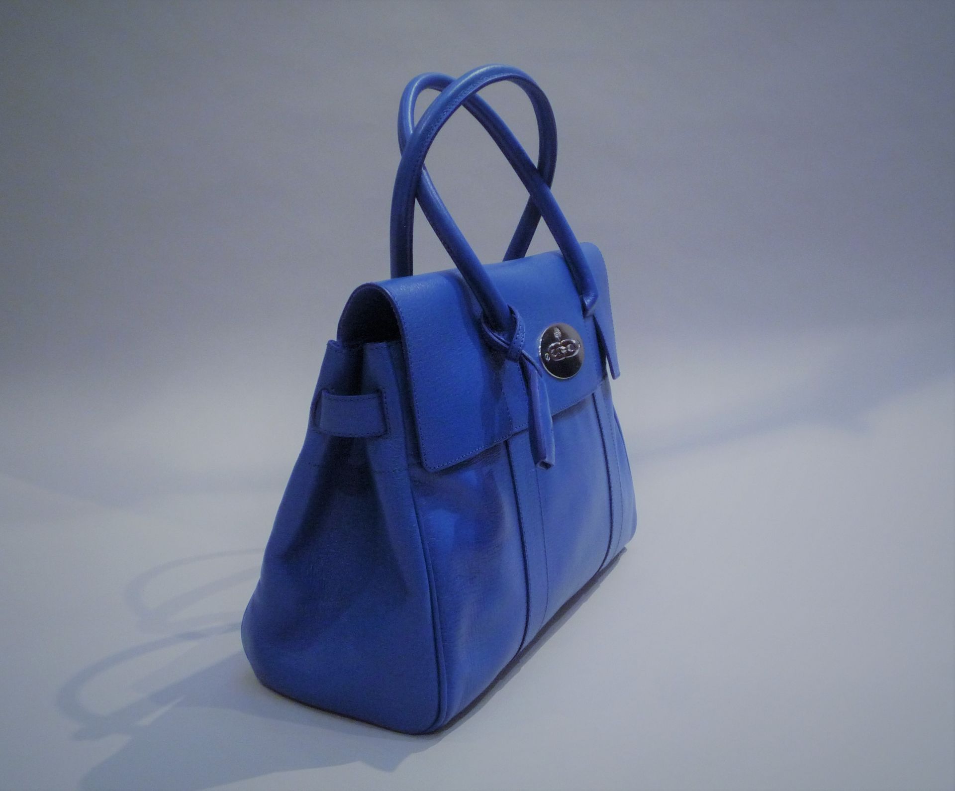 MULBERRY - SAC "HERITAGE BAYSWATER" en cuir bleu. Signé. - Etat neuf. - 36 x 26,5 [...] - Bild 3 aus 4