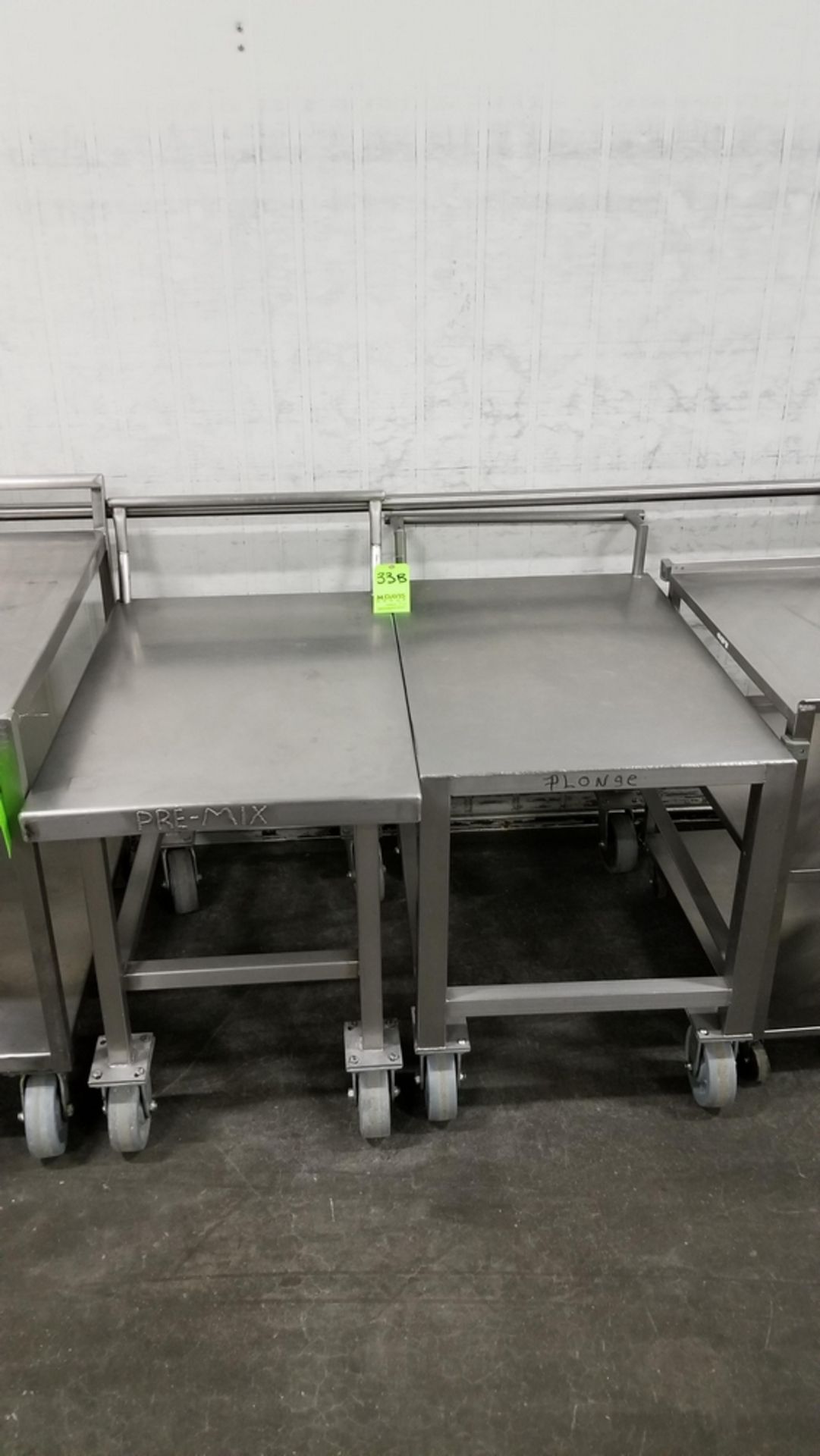 (2) S/S Carts w/ handle on casters (39x24x37)