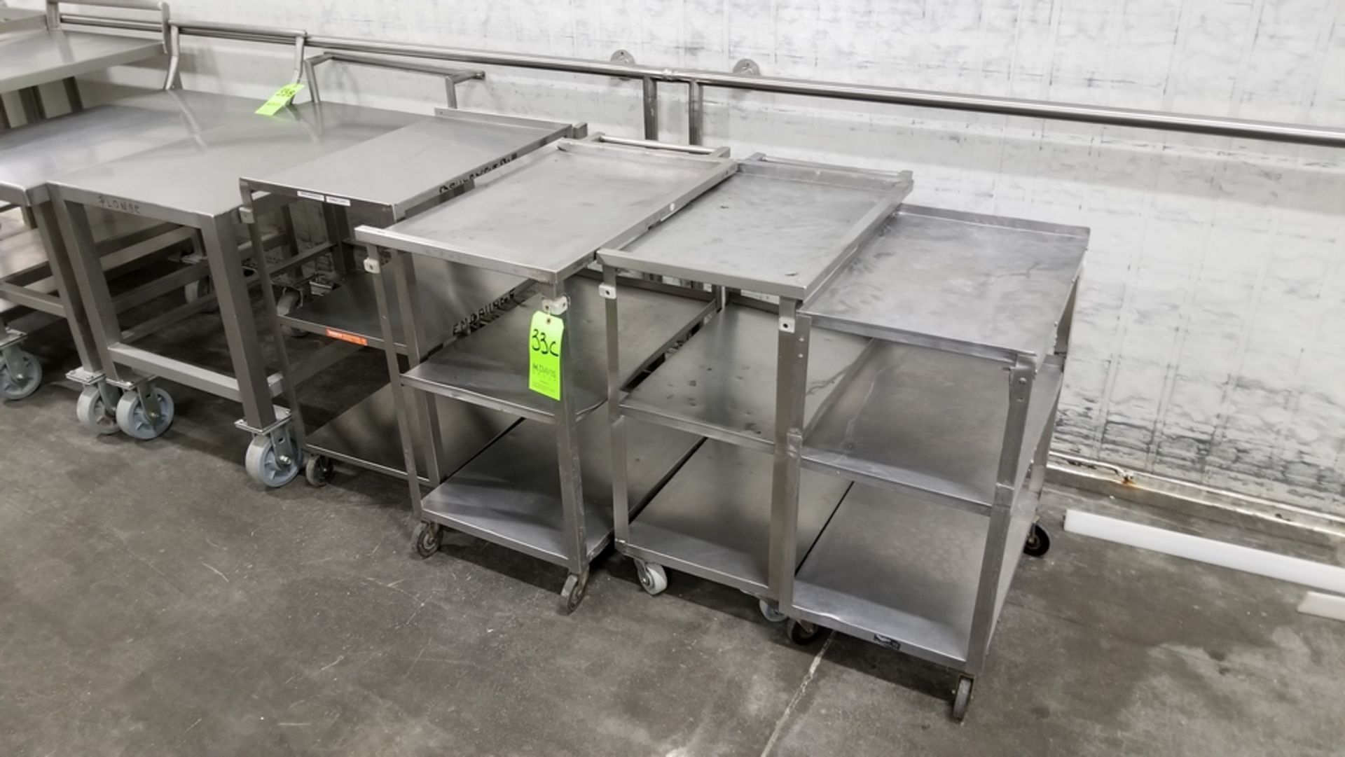 (4) S/S Carts on casters (3-Level) 30x18x33 - Image 2 of 2