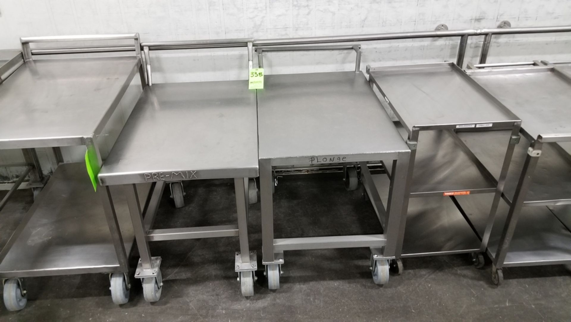 (2) S/S Carts w/ handle on casters (39x24x37) - Image 2 of 2