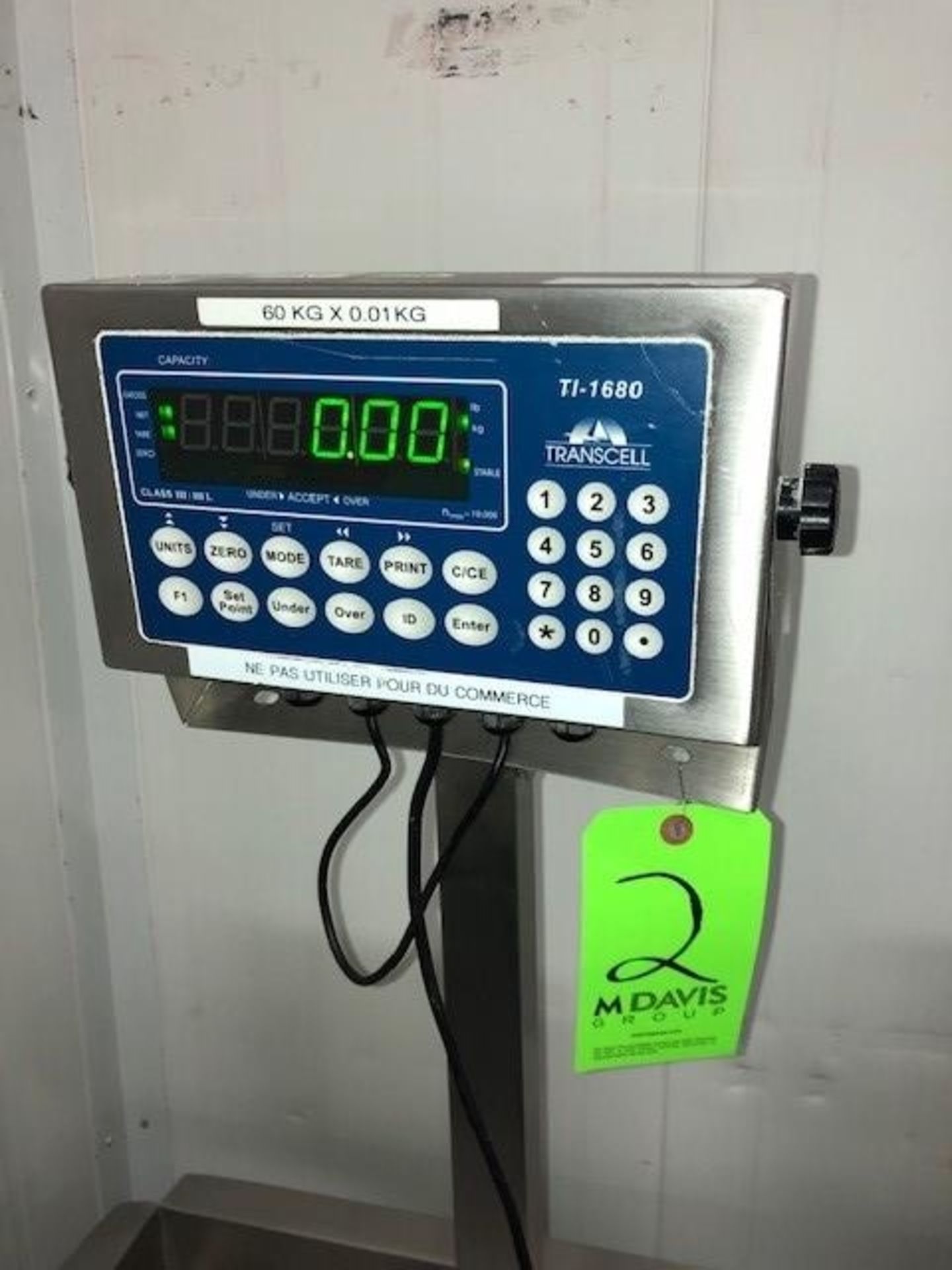 Transcell S/S Digital Platorm Scale, M/N TI-1680, Platform Dims.: Aprox. 20-1/2" L x 15" W - Image 2 of 2