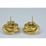 Pair of 18ct gold earings. Stamped Italy. Weight a