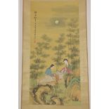 A Chinese late 19th century watercolour painting o