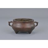 A Chinese bronze desk censer with Xuande mark. 9.5