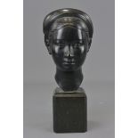 A Chinese/Japanese 19th century bronze head of a l