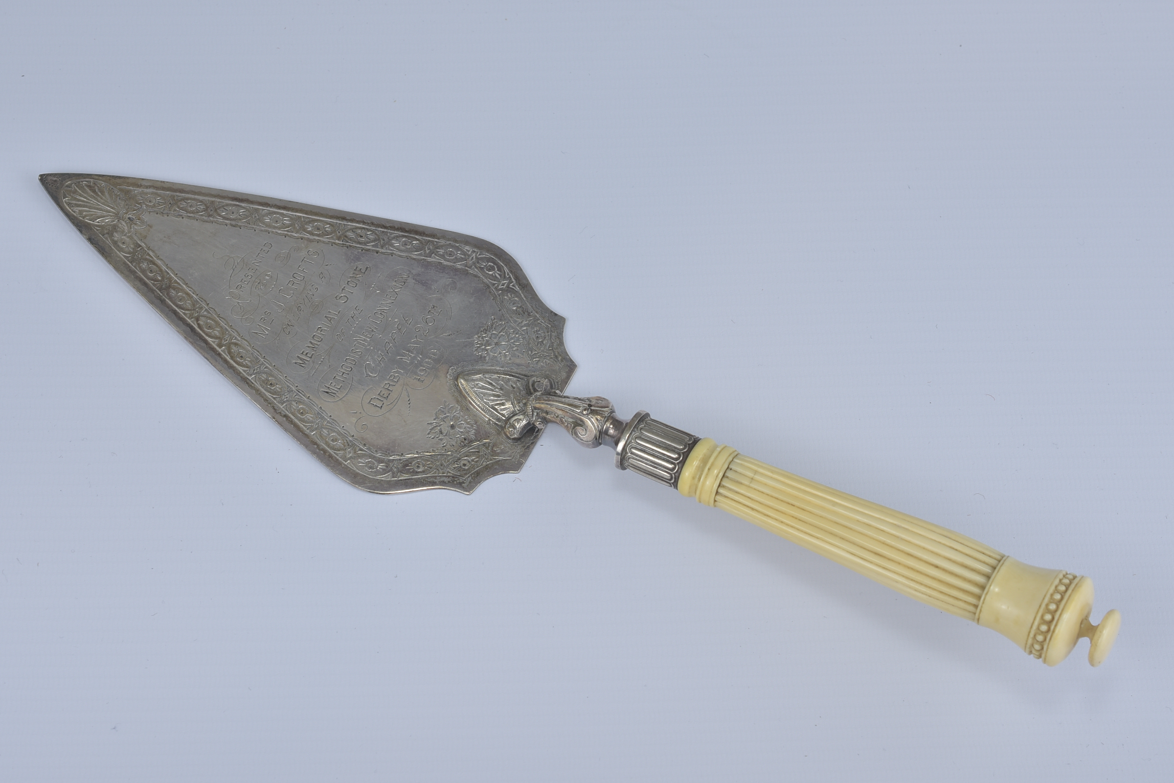 An English antique presentation trowel dated 26th