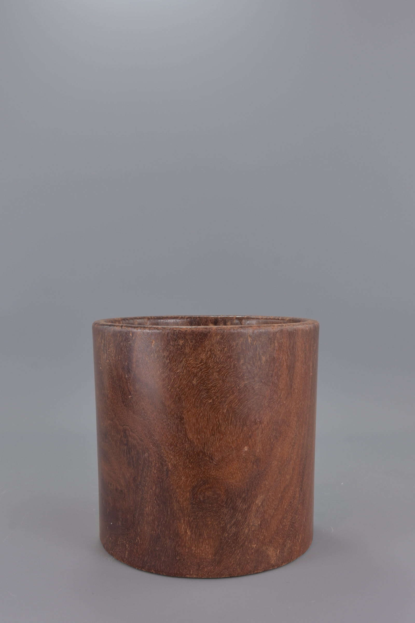 A Chinese hardwood brush pot. 18cm x 18cm