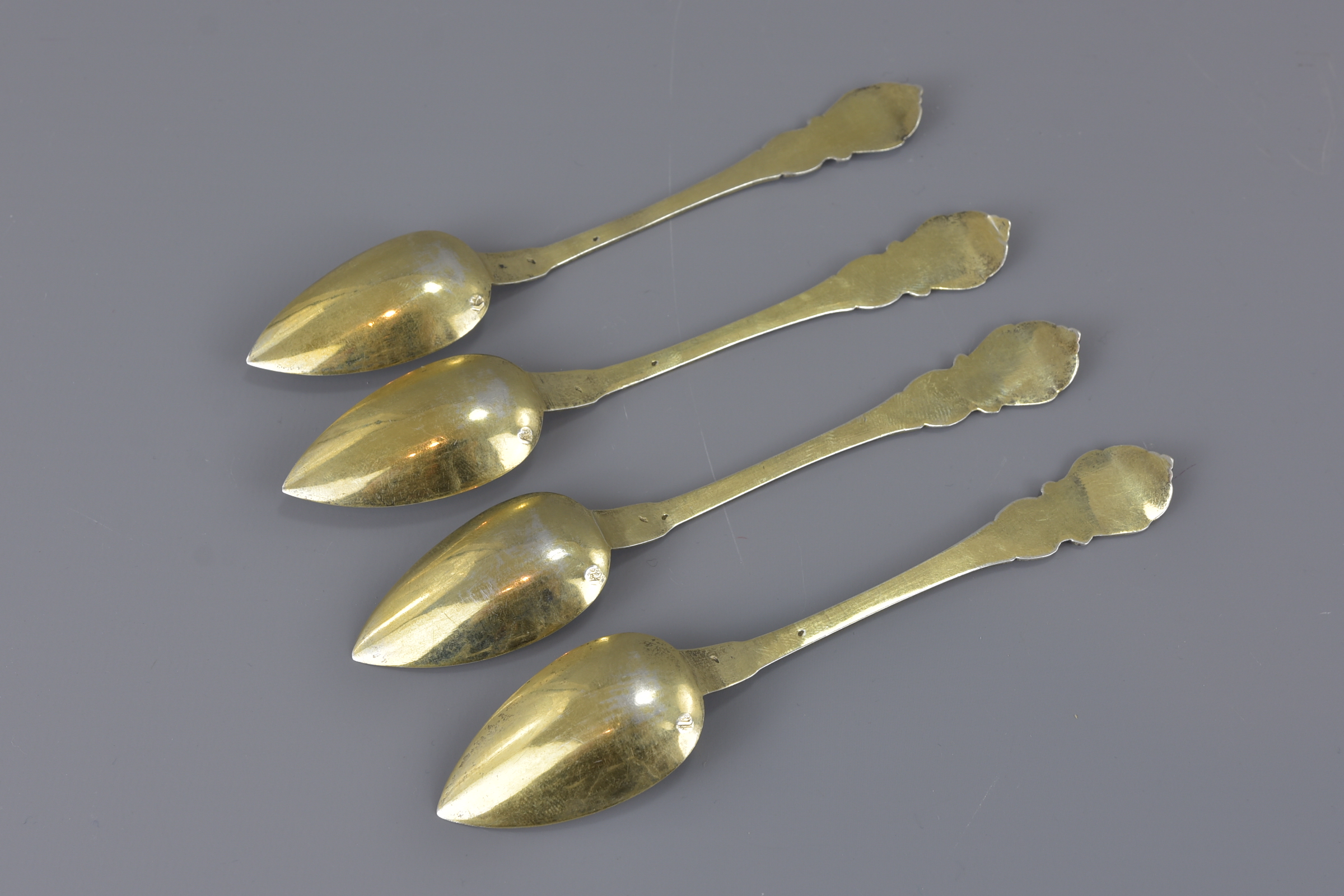 A set of four French silver gilt spoons 14.5cm len - Image 2 of 2