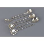 A set of six Russian 1880's silver spoons. 10cm le