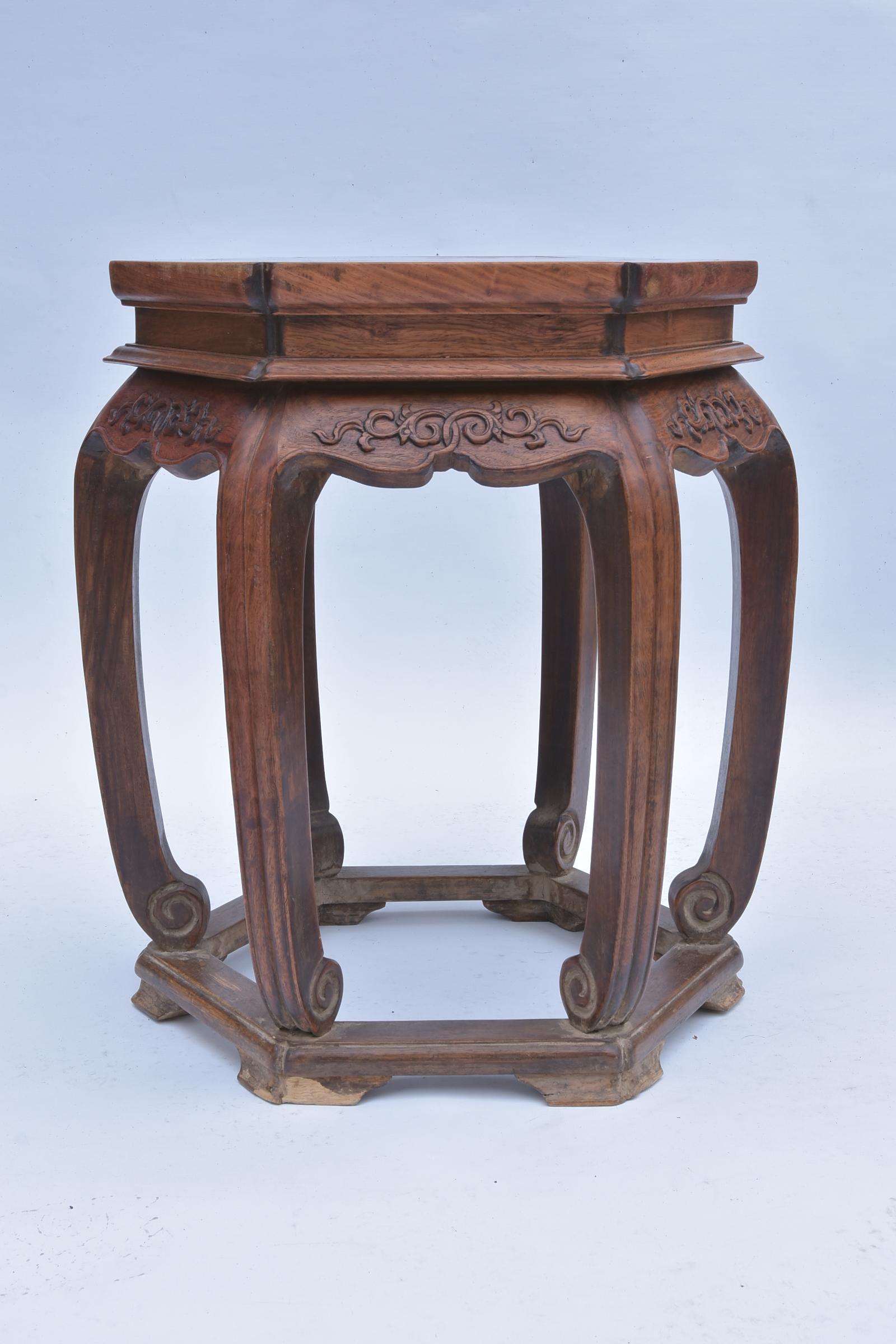 A pair of Chinese 19th century hardwood stools wit - Image 2 of 7