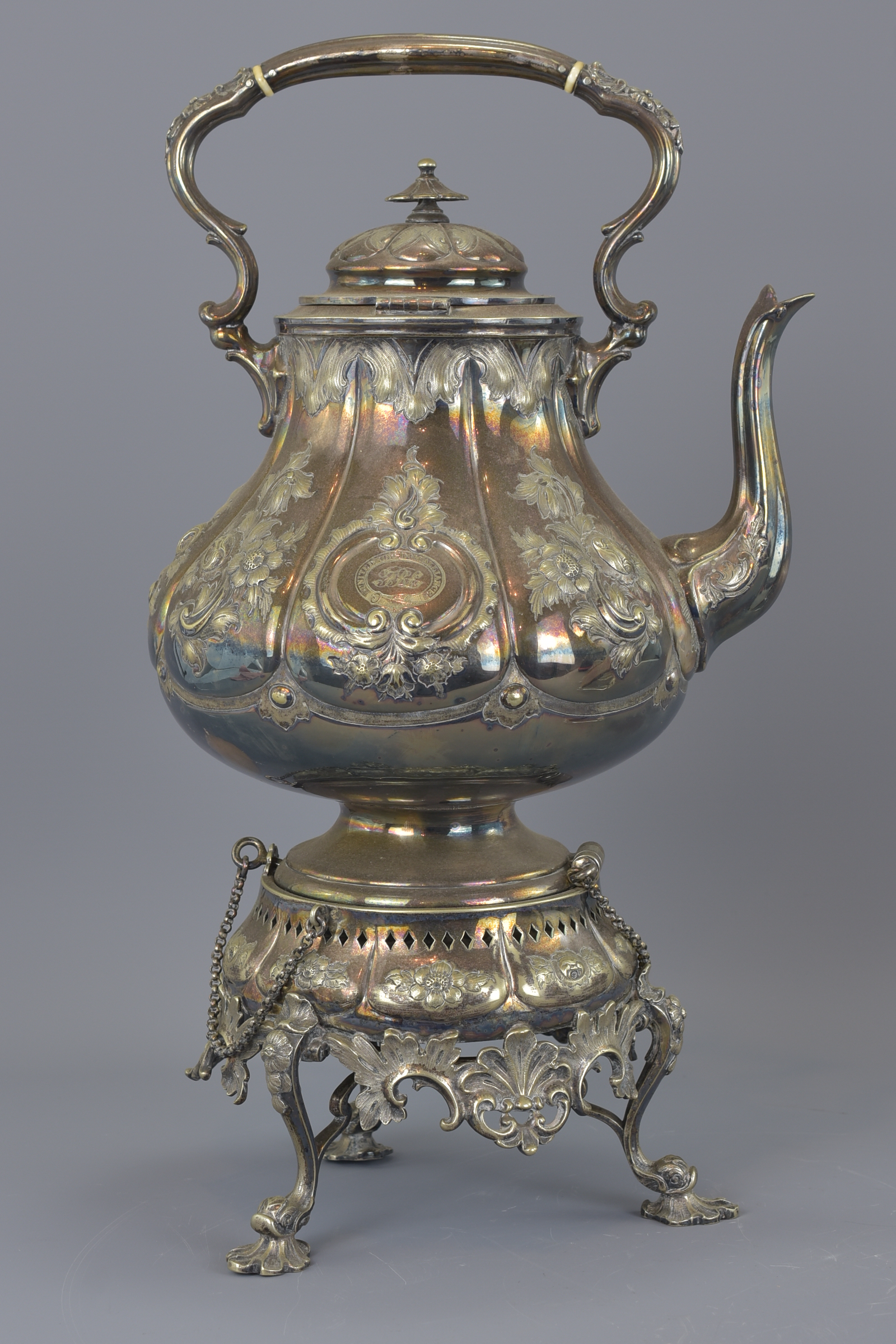 A very large silver plated teapot presented to 'Dr - Image 2 of 5