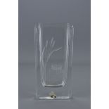 A Swedish Skruf glass vase 15.5cm height