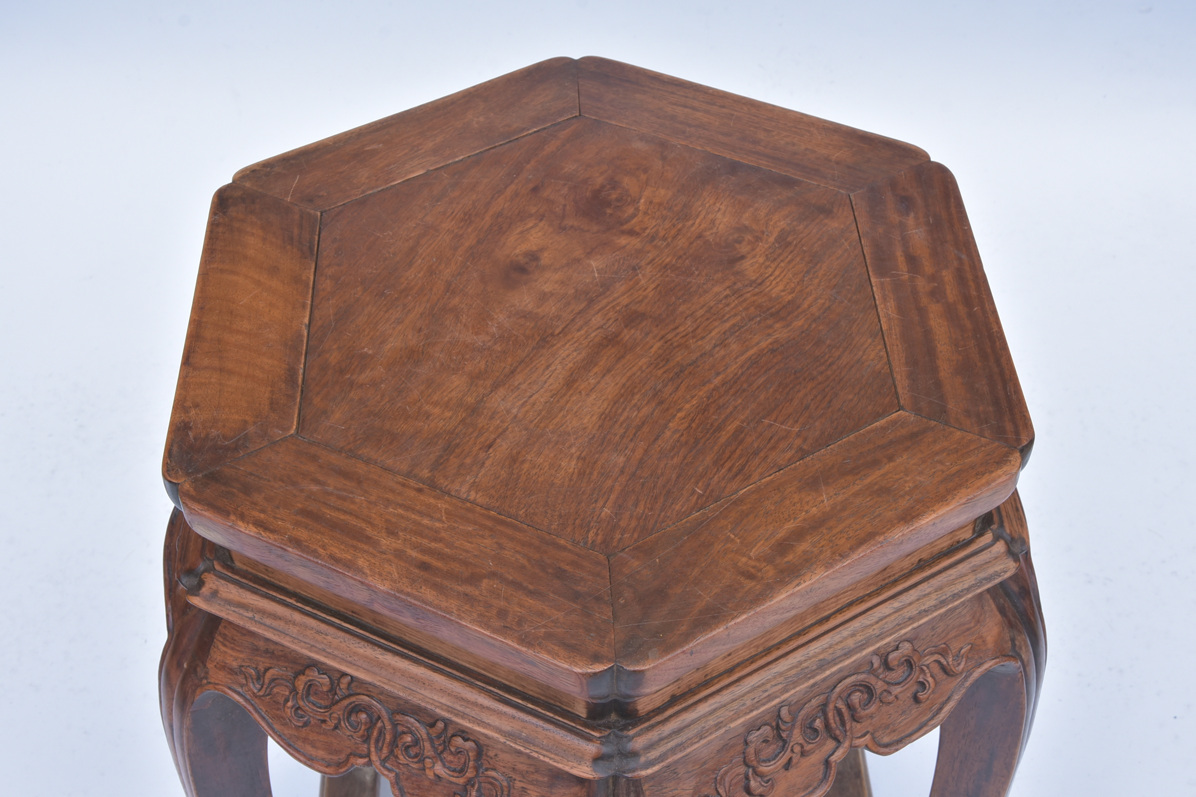 A pair of Chinese 19th century hardwood stools wit - Image 5 of 7