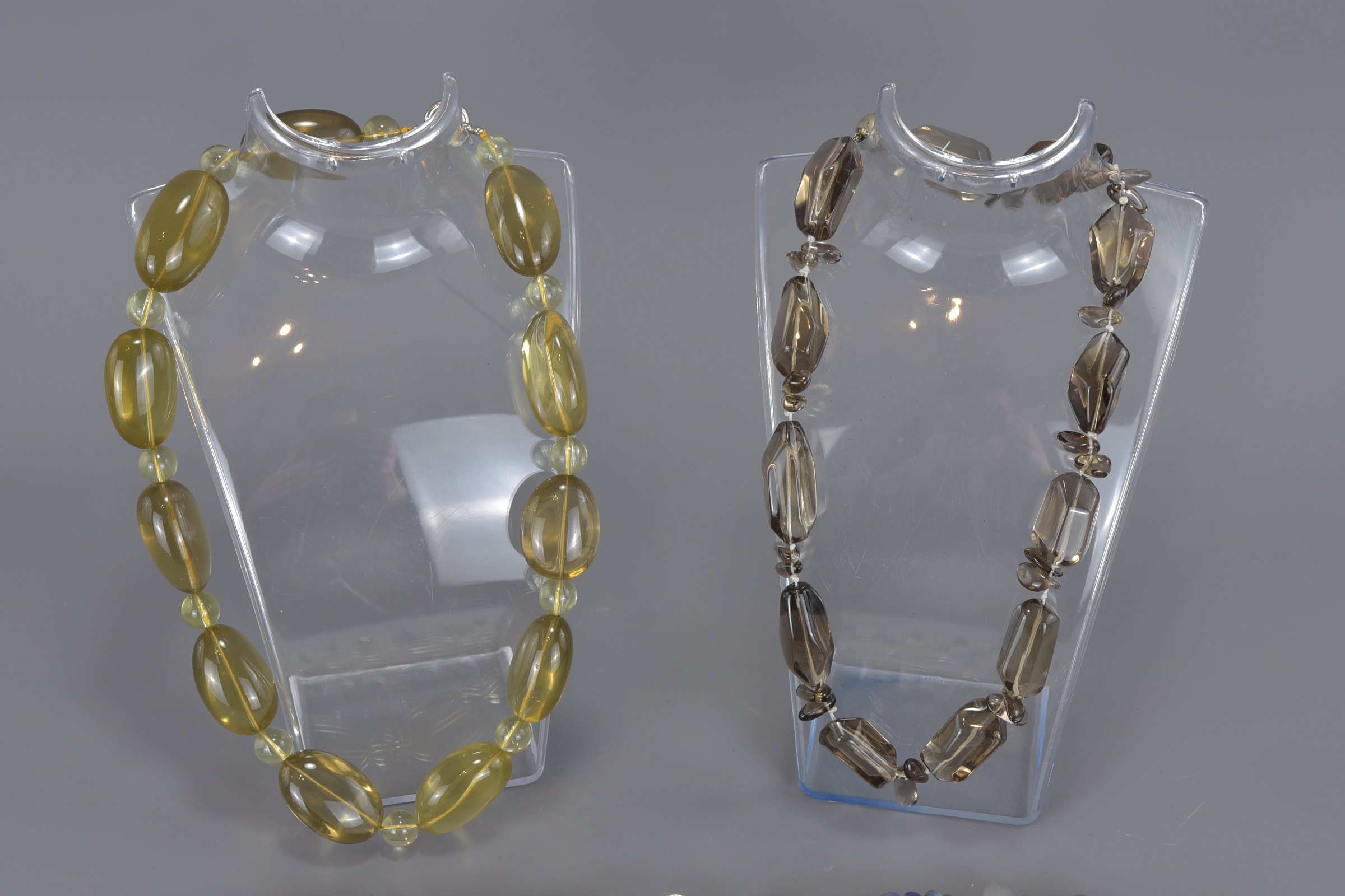A group of five crystal and citrine necklaces. - Image 3 of 3