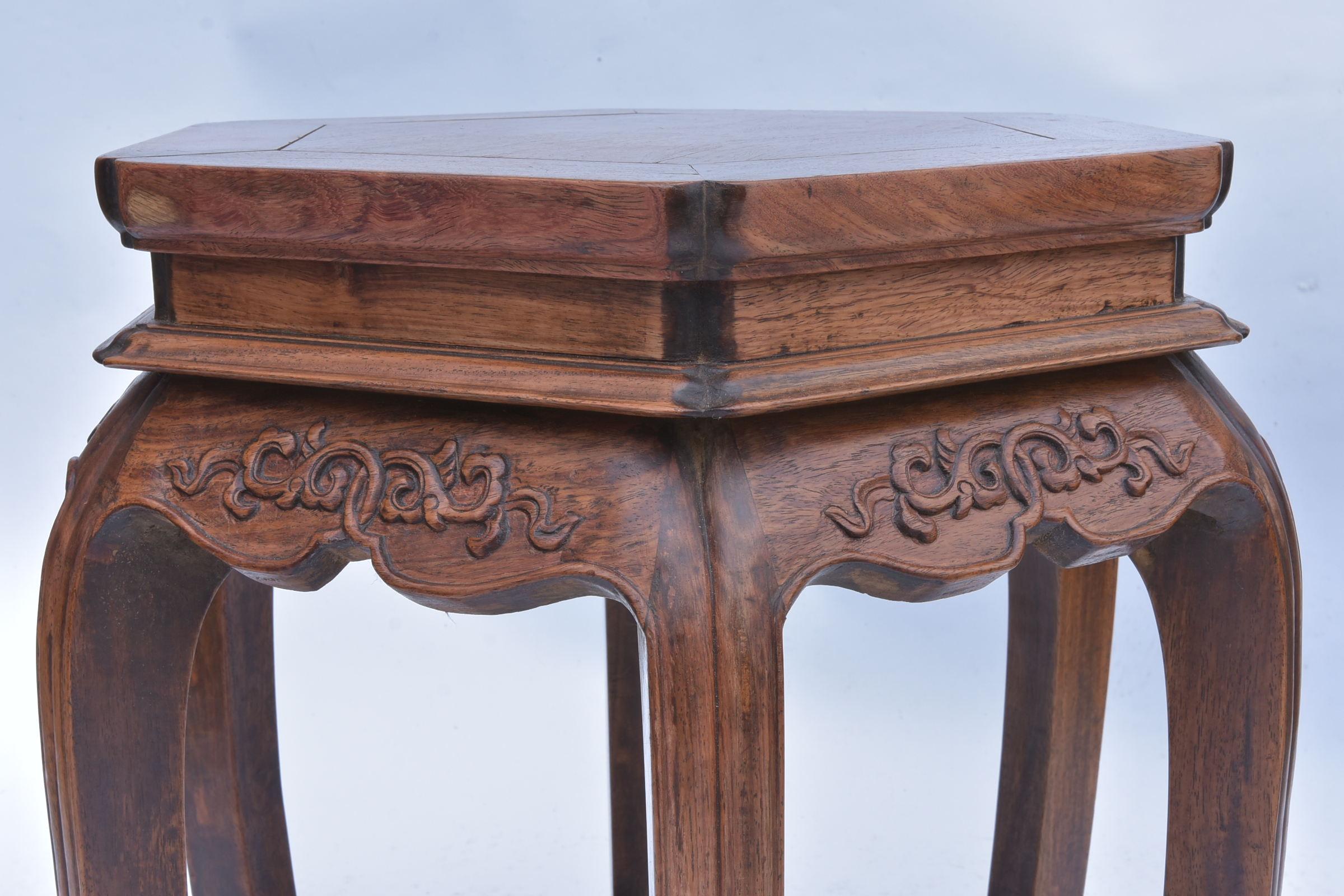 A pair of Chinese 19th century hardwood stools wit - Image 4 of 7