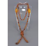 A 1920's amber beaded necklace.