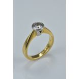 18ct gold and diamond ring. 0.4ct. Size I