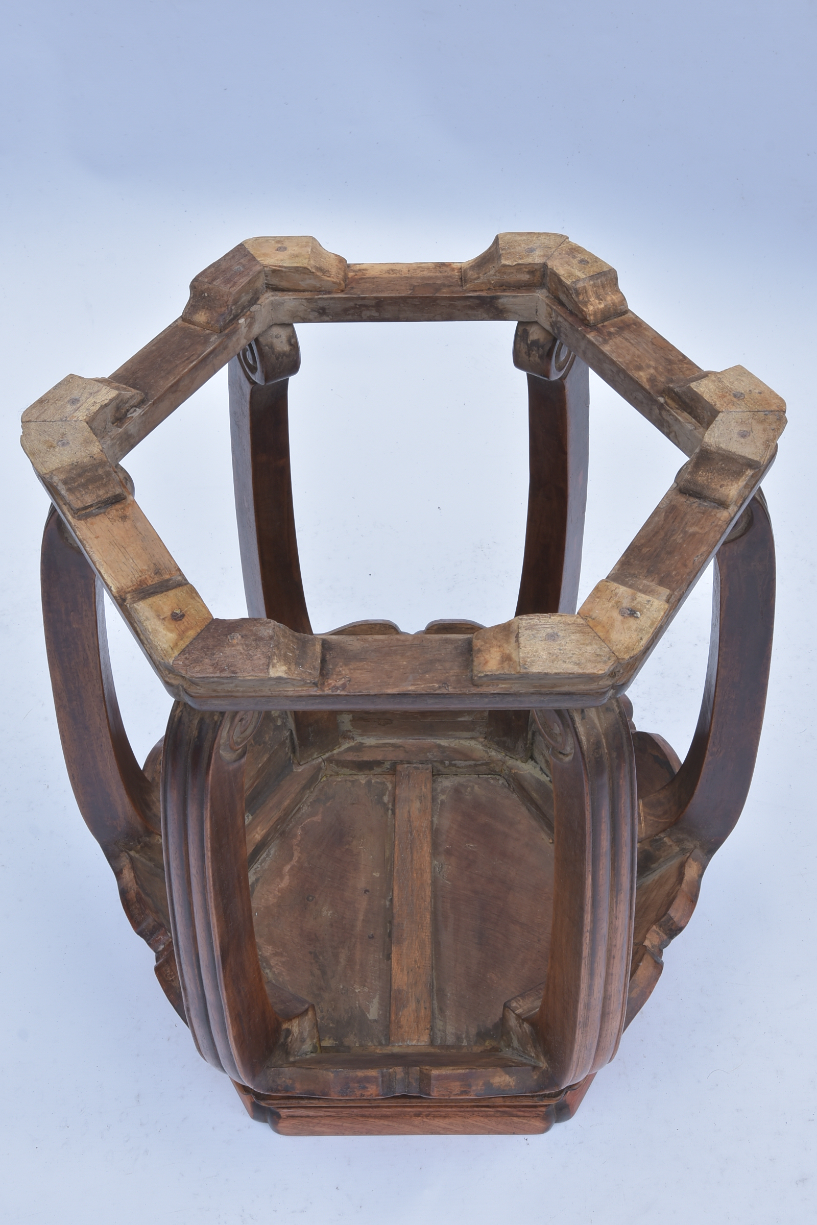 A pair of Chinese 19th century hardwood stools wit - Image 6 of 7