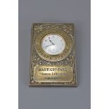 White metal advertising desk clock, LIP 8 day move