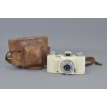 Ilford Advocate Cream Vintage Camera in leather ca