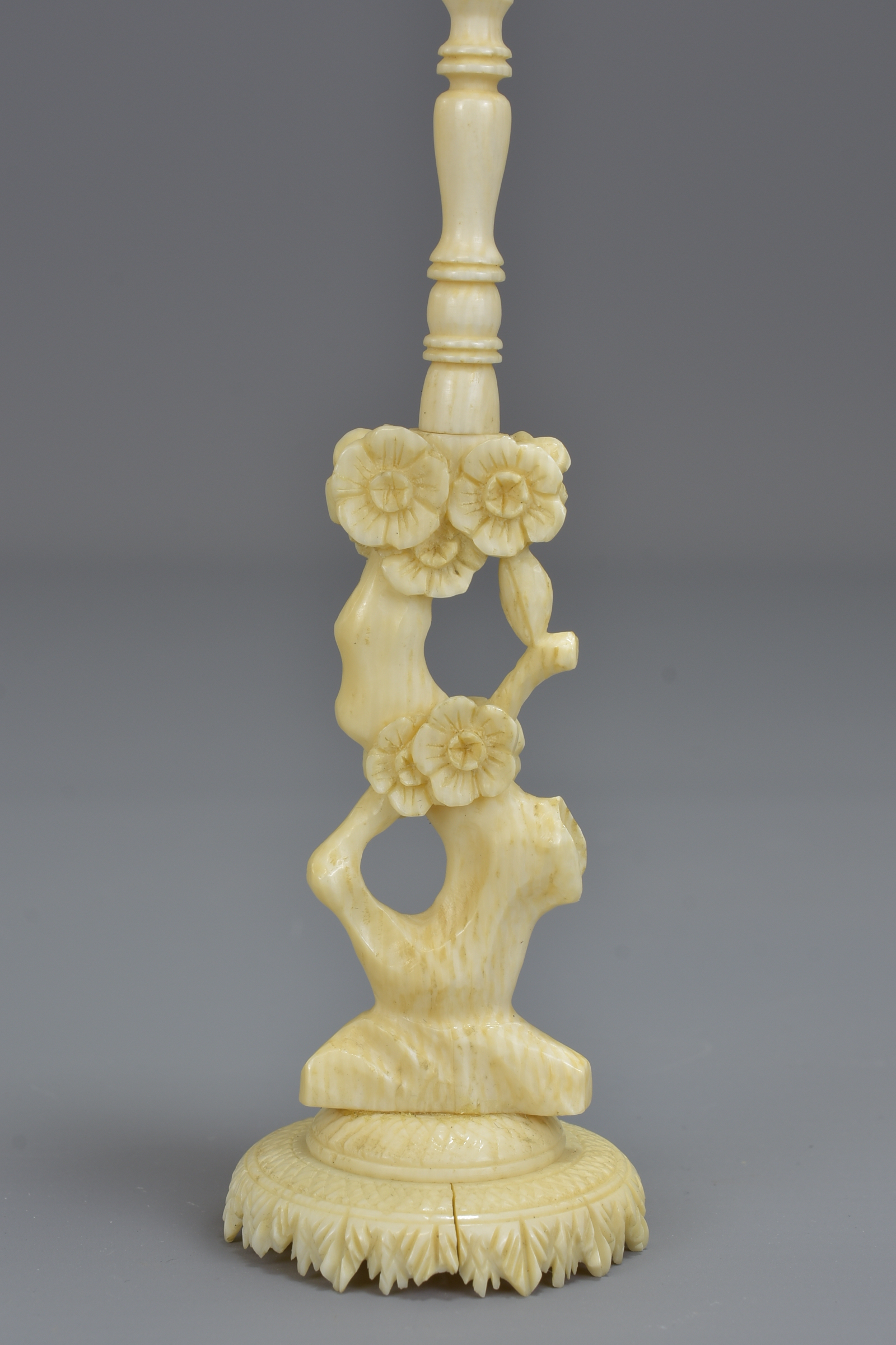 A Chinese 19th century ivory puzzle ball on a carv - Image 3 of 5