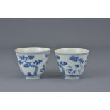 A pair of Chinese 18/19th century blue and white t