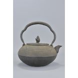 A Japanese cast iron teapot. 19 cm diameter.