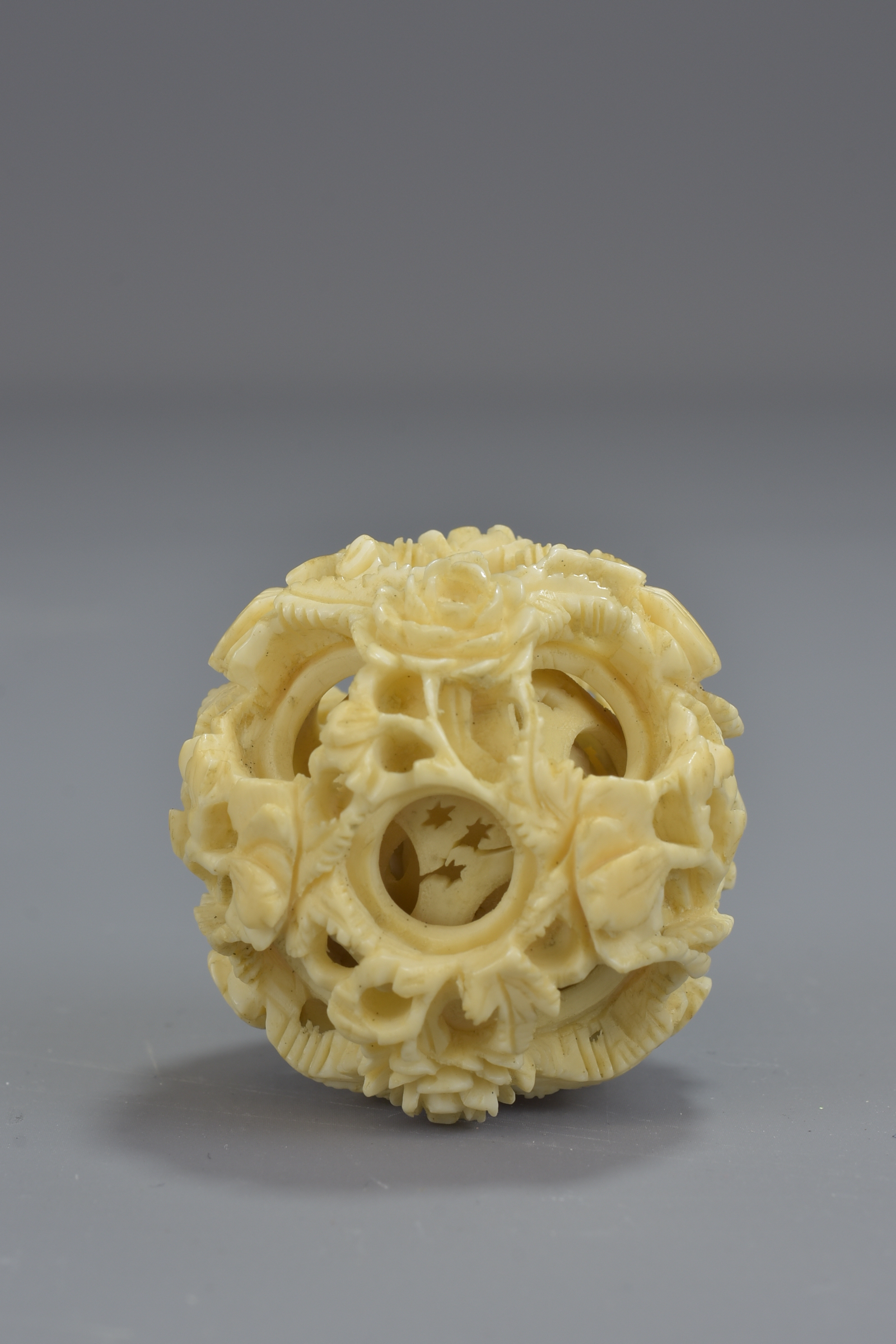 A Chinese 19th century ivory puzzle ball on a carv - Image 5 of 5