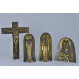 Four Bronze Religious Plaques. 31cm x 22.5cm, 22.5cm, 23.2cm, 17.2cm (4)