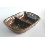 Antique Twin Compartment Slipware Dish 19th Century. Probably from the north-east of England. Length