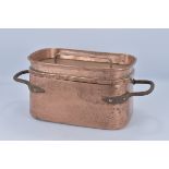 A large Antique copper container / steamer with twin handles and cover.