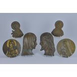 Six Bronze Religious plaques. 16.8cm, 17cm, 17.4cm, 17.8cm, 22.5cm, 22.5cm (6)