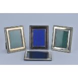 Four Silver metal picture Frames 18cm x 14cm (x3), 18cm x 12.8cm (4)