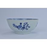 An 18th Century Chinese Blue and White export porcelain Bowl with garden and floral design. Kangxi p