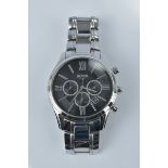 Hugo Boss Chronograph stainless steel gentleman's watch. Ref. HB.245.1.14.2786. Black dial with dial