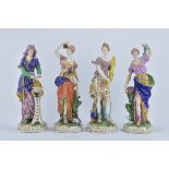 A set of Continental Four Porcelain Ladies Figures in Four Seasons. 35cm, 36.5cm, 36cm, 36.3cm (4)