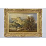 A 19th century English School oil on canvas in the style of A.G Vickers framed River landscape with