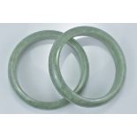 Two Natural Jadeite jade bangles with laboratory certificate