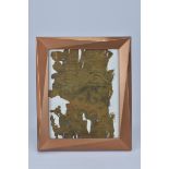 A Framed Tibetan silk Fragment. 31cm x 26cm