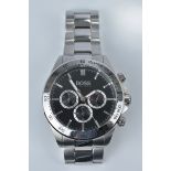 Hugo Boss Chronograph stainless steel gentleman's watch. Ref. HB213.1.14.2602, quartz, 44mm.