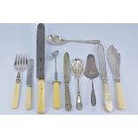 Ten various items of English cutlery. (10)