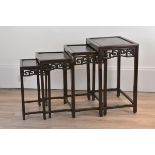 A Set of Four Chinese Nesting Tables 48.5cm x 36cm x 66cm, 41.5cm x 31.5cm x 60cm, 35.5cm x 28.5cm x