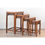 A Set of Four Chinese Nesting Tables 47cm x 35.1cm x 66.5cm, 40.5cm x 32cm x 59cm, 33.5cm x 28.8cm x